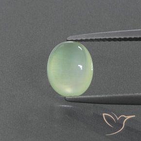 2.21ct Naturale Verde Pera Chiaro Prehnite, Ovale, Trasparente/Traslucido