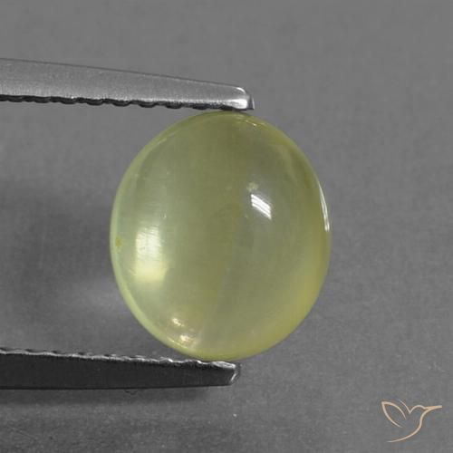 2.13ct Naturale Giallo chiaro verdastro Prehnite, Ovale, Trasparente