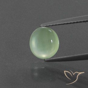 2.17ct Naturale Verde Pera Chiaro Prehnite, Ovale, Trasparente/Traslucido