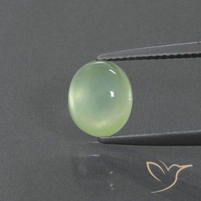 2.34ct Naturale Verde Giallastro chiaro Prehnite, Ovale, Trasparente/Traslucido