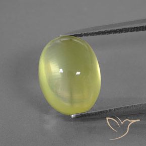 5.05ct Naturale Giallo chiaro Prehnite, Ovale, Trasparente/Traslucido