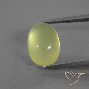 3.47ct Naturale Giallo chiaro verdastro Prehnite, Ovale, Trasparente/Traslucido
