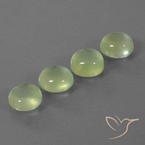 Gemme di Prehnite Verde medio naturale da 9.12 ct, Ovale, Trasparente