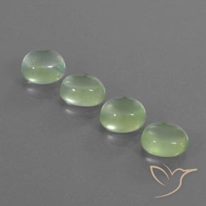 9.79ctw Naturale Verde Pera Pallido Prehnite, Ovale, Trasparente
