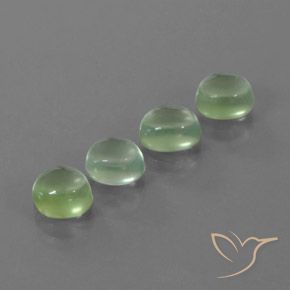 Gemme di Prehnite Verde Pera Pallido naturale da 4.84 ct, Ovale, Trasparente