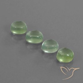 Gemme di Prehnite Verde Pera Pallido naturale da 4.84 ct, Ovale, Trasparente