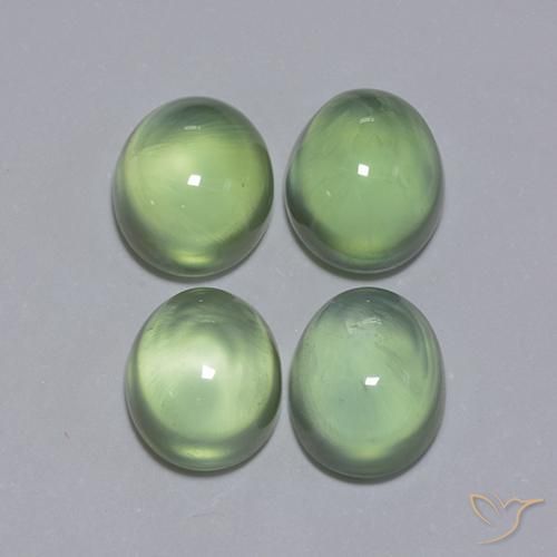6.16ctw Naturale Giallo verde Prehnite, Ovale, Trasparente