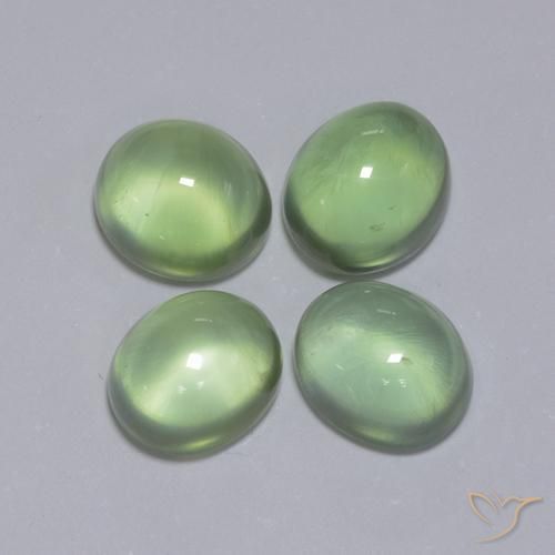 Gemme di Prehnite Giallo verde naturale da 6.16 ct, Ovale, Trasparente