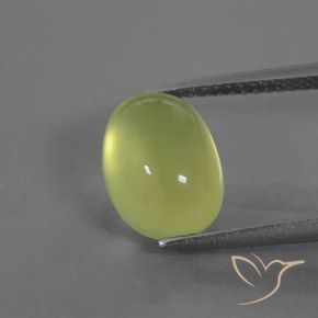 4.47ct Naturale Giallo chiaro Prehnite, Ovale, Trasparente/Traslucido