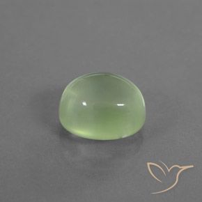 Prehnite Verde Pera Pallido naturale da 3.45 ct, Ovale, Trasparente/Traslucido