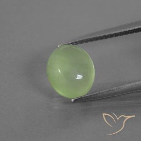 2.43ct Naturale Verde Pera Pallido Prehnite, Ovale, Trasparente/Traslucido