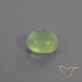 Prehnite Verde Pera Pallido naturale da 2.43 ct, Ovale, Trasparente/Traslucido