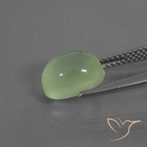 Prehnite Verde medio naturale da 3.39 ct, Ovale, Trasparente
