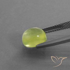 Prehnite Giallo Limone Chiaro naturale da 3.51 ct, Ovale, Trasparente/Traslucido