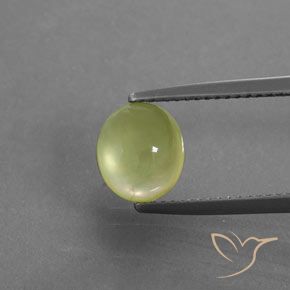 2.38ct Naturale Giallo chiaro verdastro Prehnite, Ovale, Trasparente/Traslucido