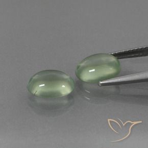 Gemme di Prehnite Verde medio naturale da 4.18 ct, Ovale, Trasparente