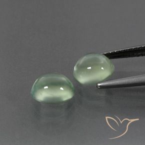 Gemme di Prehnite Verde Pera Chiaro naturale da 2.70 ct, Ovale, Trasparente