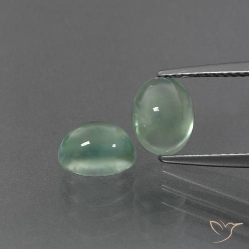 3.18ctw Naturale Verde Menta Chiaro Prehnite, Ovale, Trasparente