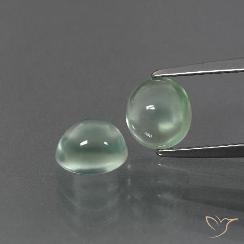 3.16ctw Naturale Verde molto chiaro Prehnite, Ovale, Trasparente