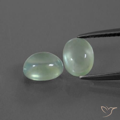 2.74ctw Naturale Verde Pera Chiaro Prehnite, Ovale, Trasparente