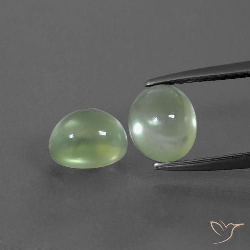 2.91ctw Naturale Verde lime chiaro Prehnite, Ovale, Trasparente