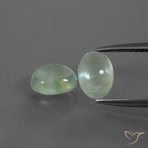 2.09ctw Naturale Verde molto chiaro Prehnite, Ovale, Trasparente
