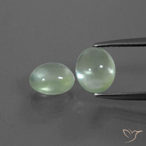 2.65ctw Naturale Verde giallastro pallido Prehnite, Ovale, Trasparente