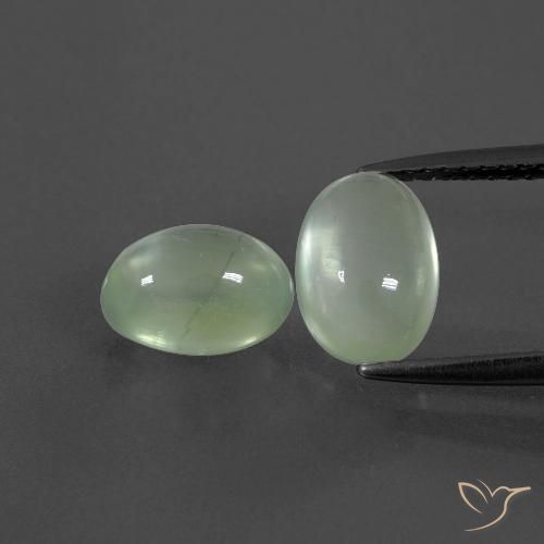 4.12ctw Naturale Verde giallastro pallido Prehnite, Ovale, Trasparente