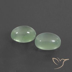 Gemme di Prehnite Verde giallastro pallido naturale da 4.12 ct, Ovale, Trasparente