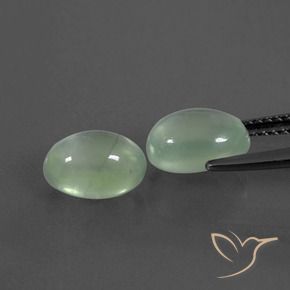Gemme di Prehnite Verde giallastro pallido naturale da 4.12 ct, Ovale, Trasparente