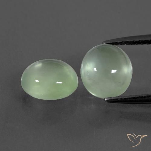 4.58ctw Naturale Verde giallastro pallido Prehnite, Ovale, Trasparente