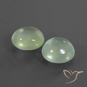 Gemme di Prehnite Verde giallastro pallido naturale da 4.58 ct, Ovale, Trasparente