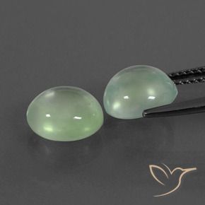 Gemme di Prehnite Verde giallastro pallido naturale da 4.58 ct, Ovale, Trasparente