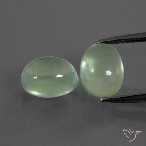 4.86ctw Naturale Verde Pera Chiaro Prehnite, Ovale, Trasparente