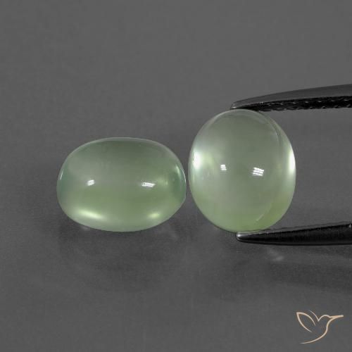 4.66ctw Naturale Giallo chiaro Verde Prehnite, Ovale, Trasparente