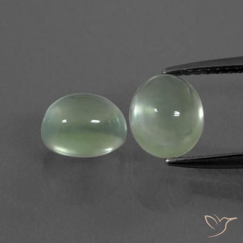 3.70ctw Naturale Verde molto chiaro Prehnite, Ovale, Trasparente