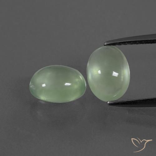 3.62ctw Naturale Verde Pera Chiaro Prehnite, Ovale, Trasparente