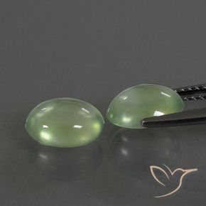 Gemme di Prehnite Verde medio naturale da 3.94 ct, Ovale, Trasparente