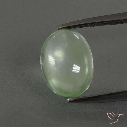 2.06ct Naturale Verde chiaro Prehnite, Ovale, Trasparente