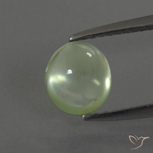 1.50ct Naturale Verde lime chiaro Prehnite, Ovale, Trasparente