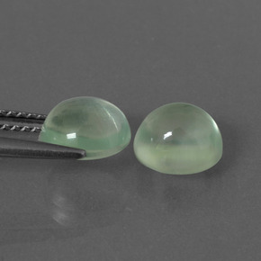 Prehnite naturale verde da 3,64 ct, taglio ovale, trasparente