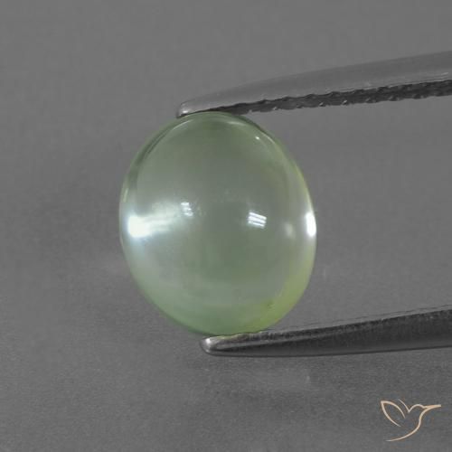 Prehnite naturale verde da 2,34 ct, taglio ovale, trasparente