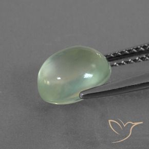 Prehnite naturale verde da 2,34 ct, taglio ovale, trasparente