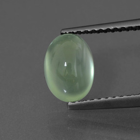 Prehnite naturale verde da 1,84 ct, taglio ovale, trasparente
