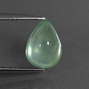 Prehnite Verde naturale da 2.30 ct, Forma a pera, Trasparente