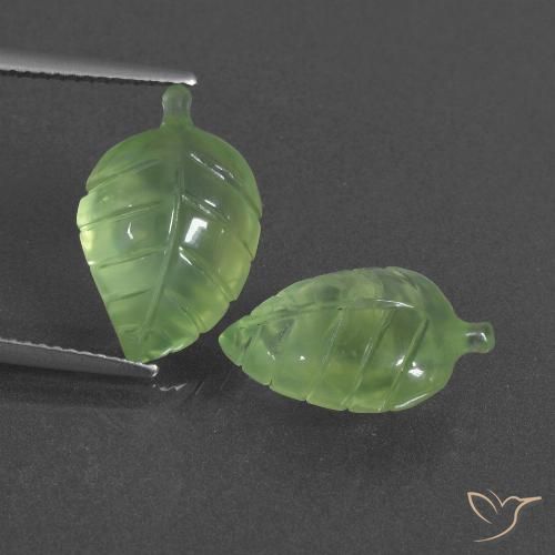 11.91ctw Naturale Giallo verde Prehnite, Taglio a fantasia, Traslucido