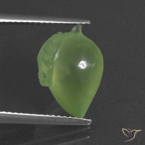 6.17ct Naturale Pera Verde Prehnite, Taglio a fantasia, Traslucido