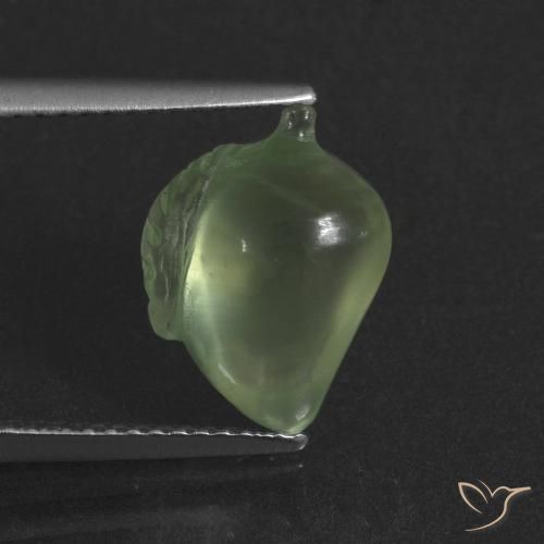 4.68ct Naturale Verde giallastro pallido Prehnite, Taglio a fantasia, Traslucido