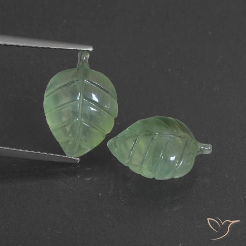10.15ctw Naturale Verde Pera Chiaro Prehnite, Taglio a fantasia, Traslucido