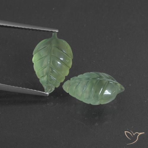 9.01ctw Naturale Verde Pera Chiaro Prehnite, Taglio a fantasia, Traslucido